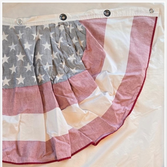 2 American Flag Bunting Pleated Half Fan Banner Décor Set Red White Blue - Picture 13 of 16